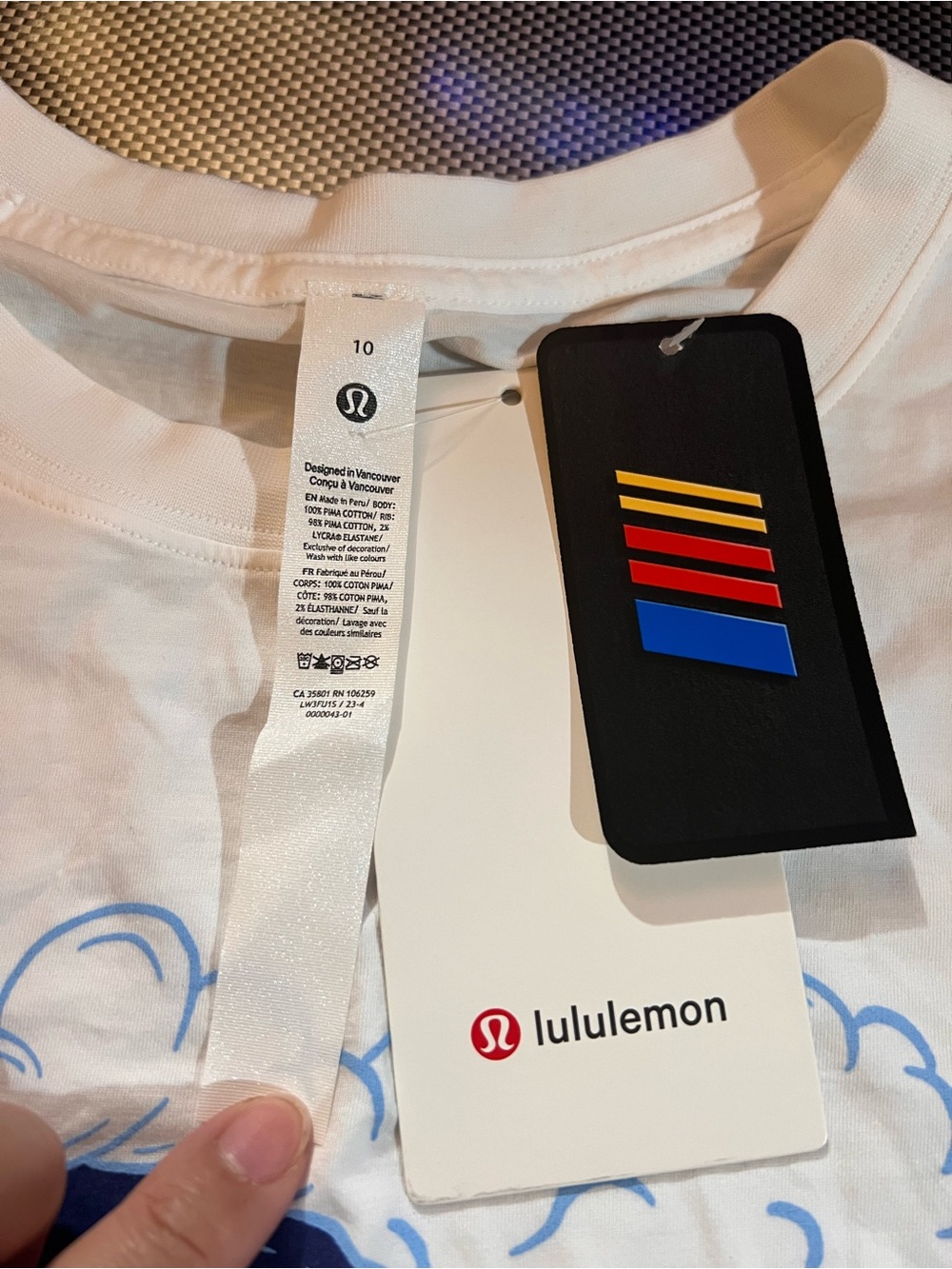 NWT Lululemon NASCAR collaboration White Graphic Tee